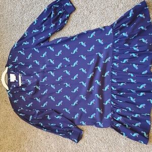 Kate Spade Tunic style shift dress with adorable peacocks